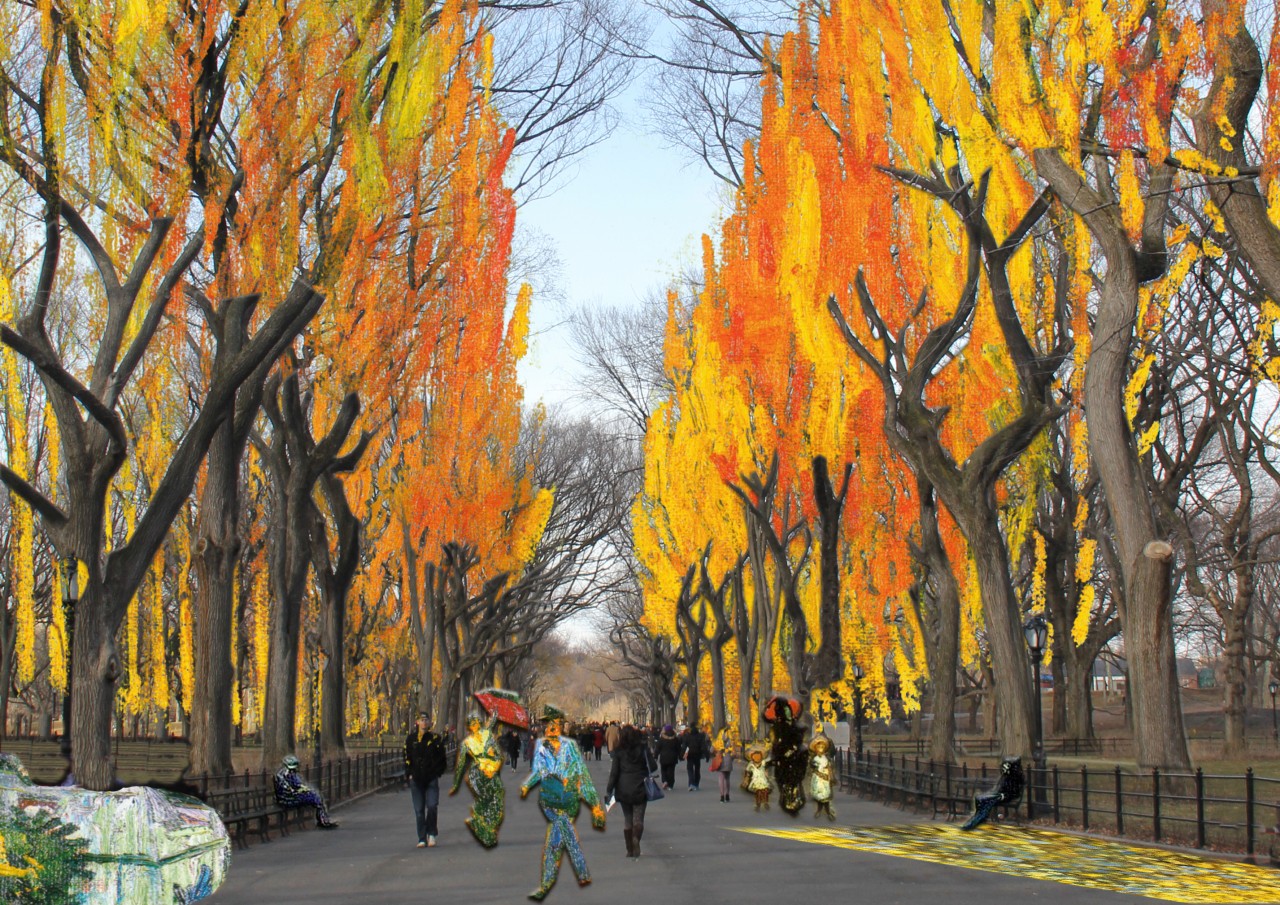 autumn tree road color